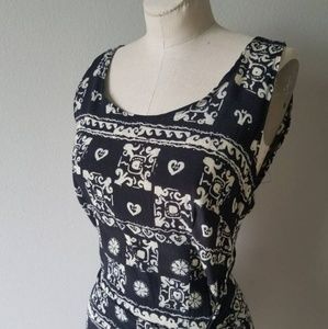 1980's/ 1990's Sans Souci Hawaiiana Tiki dress